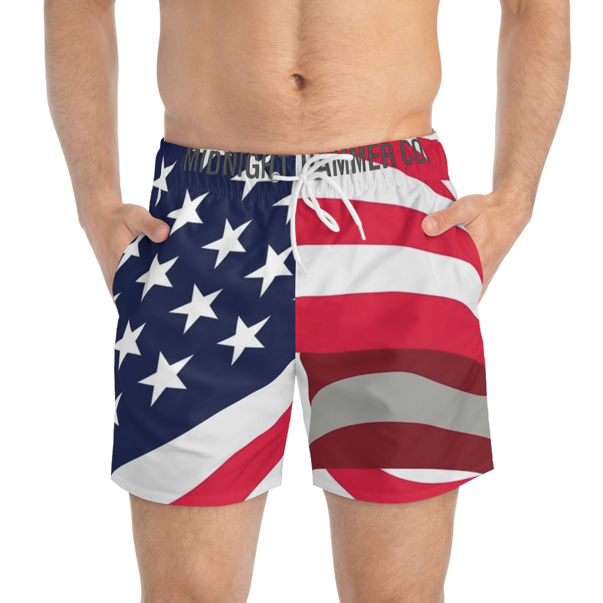 American Flag Swim Trunks