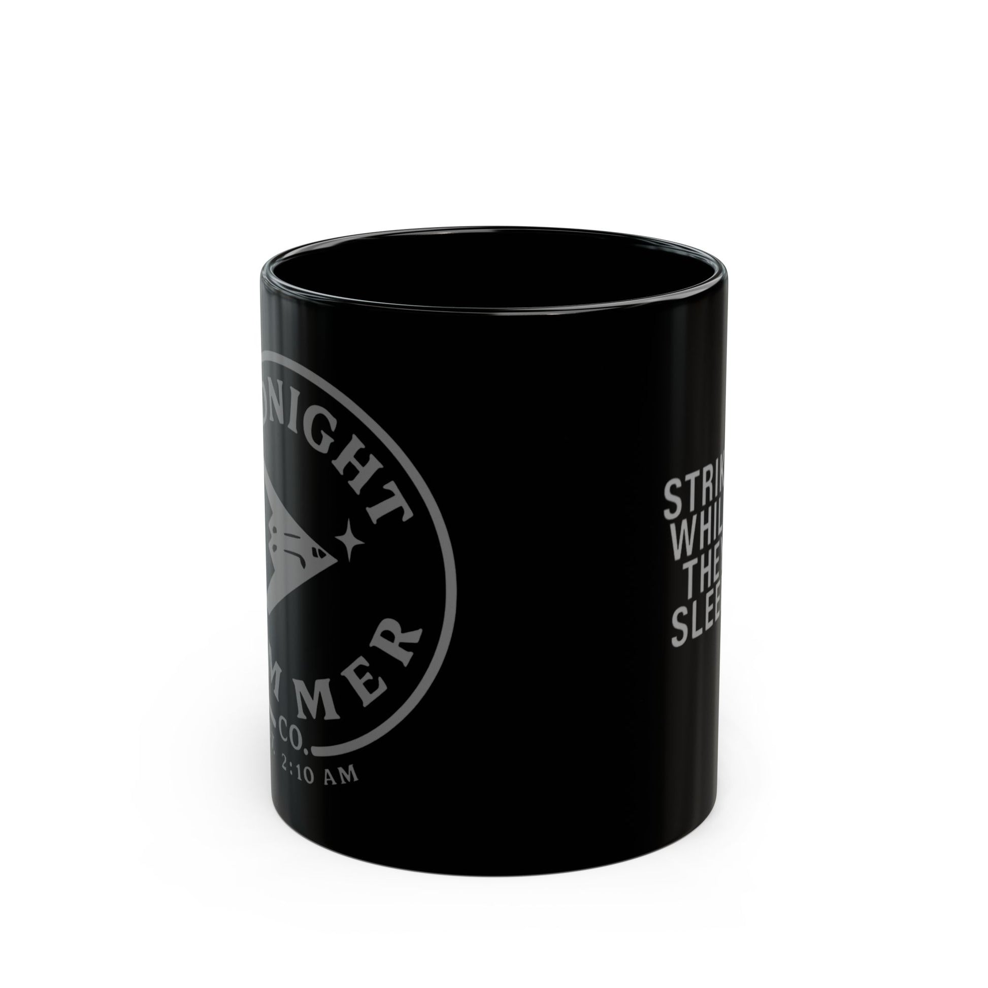 Midnight Coffee Mug - Inspire Action with 'Strike While They Sleep', Motivational Gift for Night Owls, Perfect for Home or Office