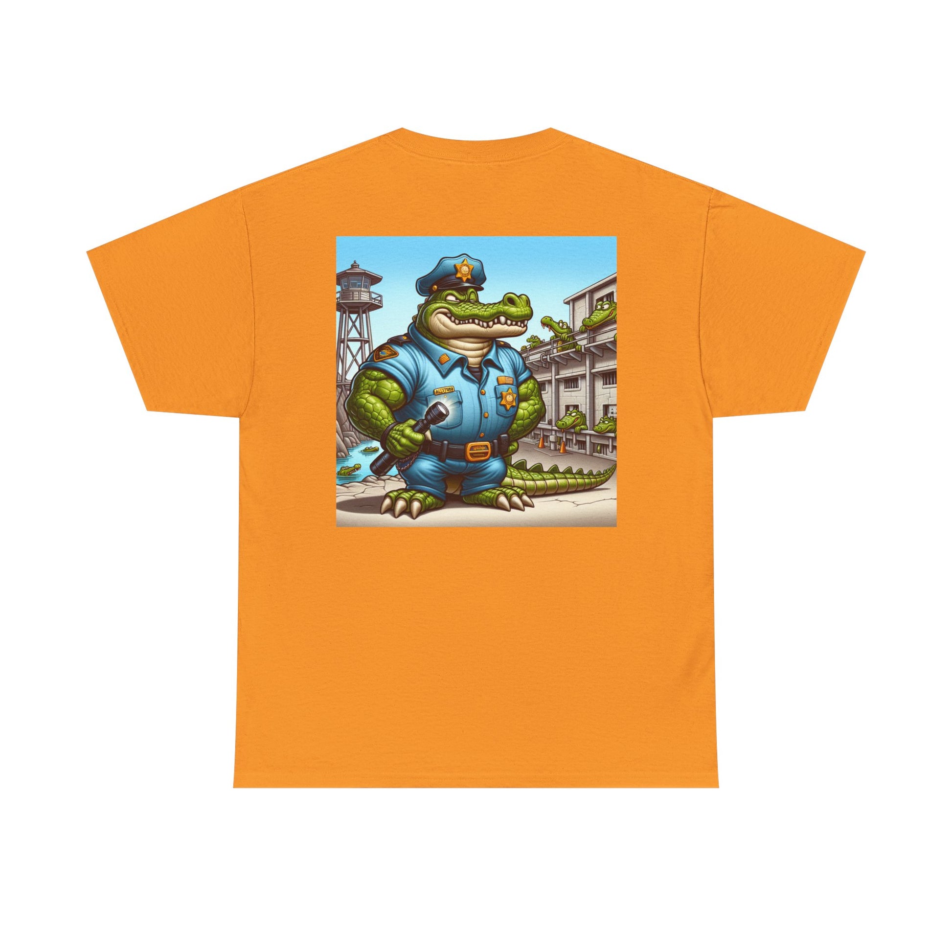 Casual Graphic Tee featuring Playful Alligator Police Design, Summer Vibes, Ideal for Gifting, Streetwear Style, Fun Unisex Top