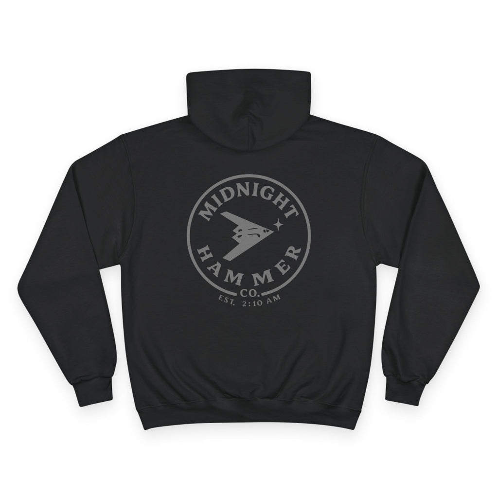 Midnight Hammer Champion Hoodie, Cozy Sweatshirt, Unisex Streetwear, Year-Round Gift, Casual Relaxation Wear