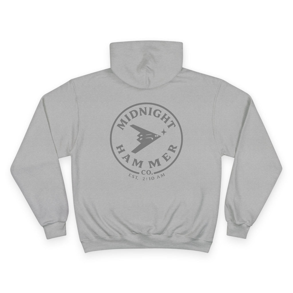 Midnight Hammer Champion Hoodie, Cozy Sweatshirt, Unisex Streetwear, Year-Round Gift, Casual Relaxation Wear