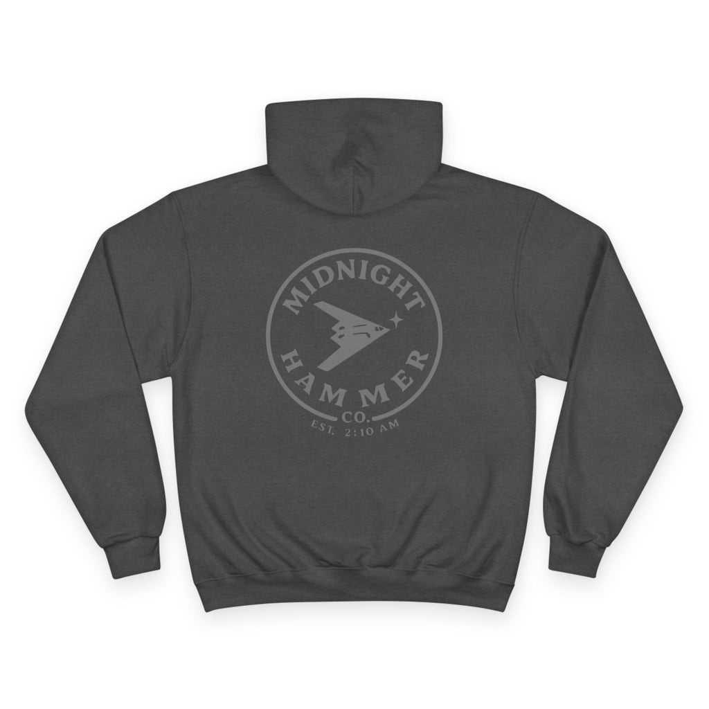 Midnight Hammer Champion Hoodie, Cozy Sweatshirt, Unisex Streetwear, Year-Round Gift, Casual Relaxation Wear